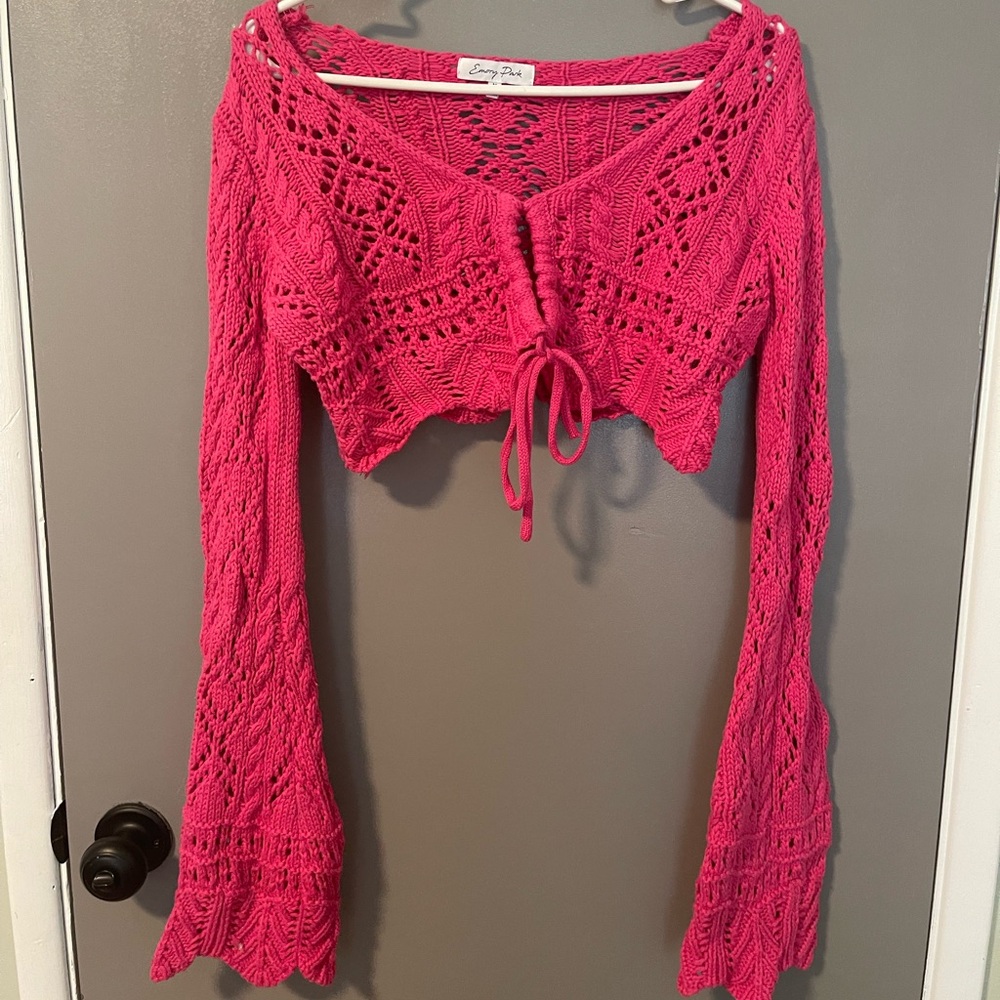 Pink festival crochet crop top